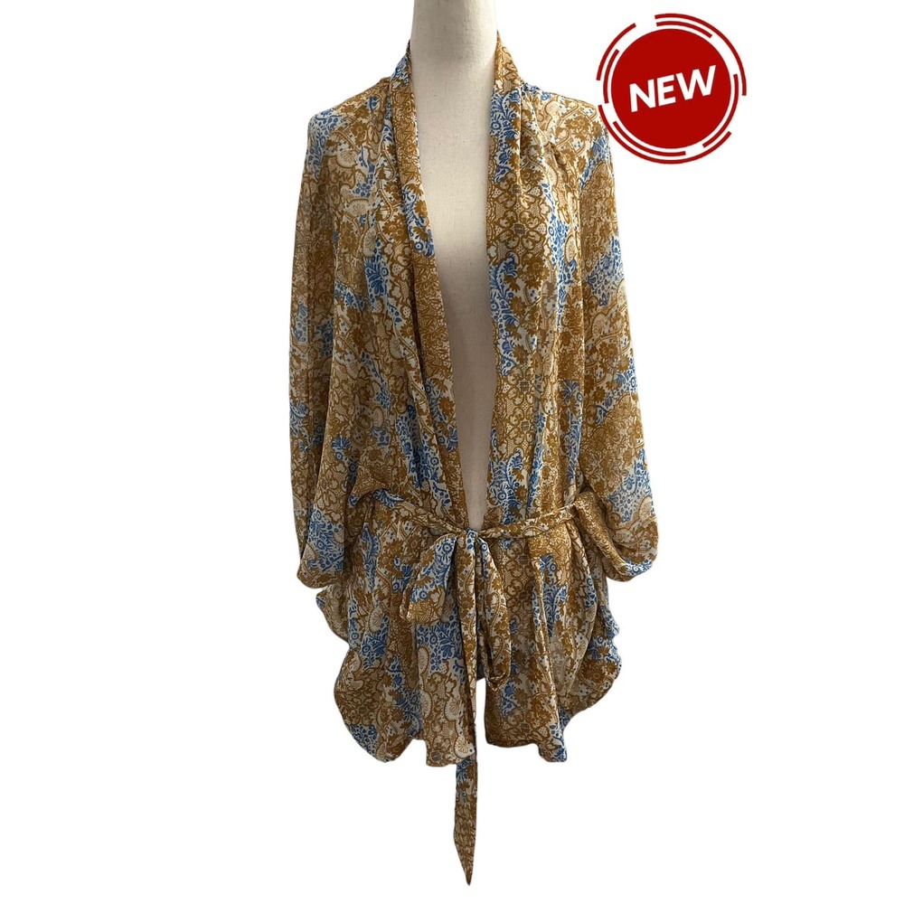 Kristin Miles Brown Kimono Cardigan Cover Up Plus Size 2x NWT (12-11)